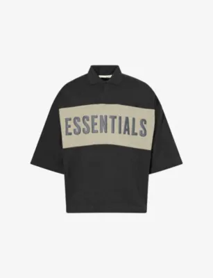 FEAR OF GOD ESSENTIALS Panelled Crop Cotton-Jersey Polo Top