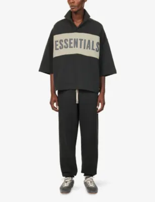 FEAR OF GOD ESSENTIALS Panelled Crop Cotton-Jersey Polo Top detail 2