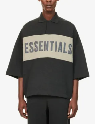 FEAR OF GOD ESSENTIALS Panelled Crop Cotton-Jersey Polo Top detail 3
