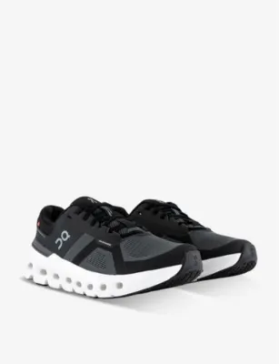 ON Cloudrunner 2 cushioned-sole mesh low-top trainers - EUR 46 / 12 UK MEN in Eclipse Black, additional product view 3