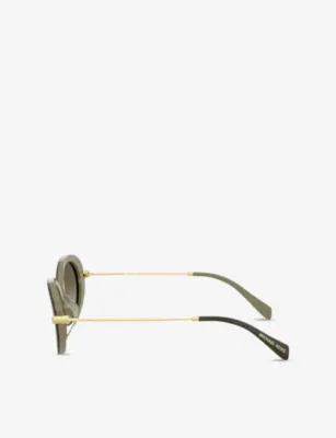 MICHAEL KORS MK2245U Rockaway Oval-Frame Acetate Sunglasses in GREEN, additional product view 2