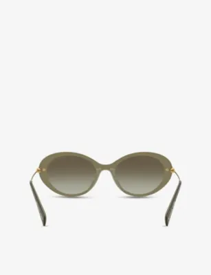 MICHAEL KORS MK2245U Rockaway Oval-Frame Acetate Sunglasses in GREEN, additional product view 3