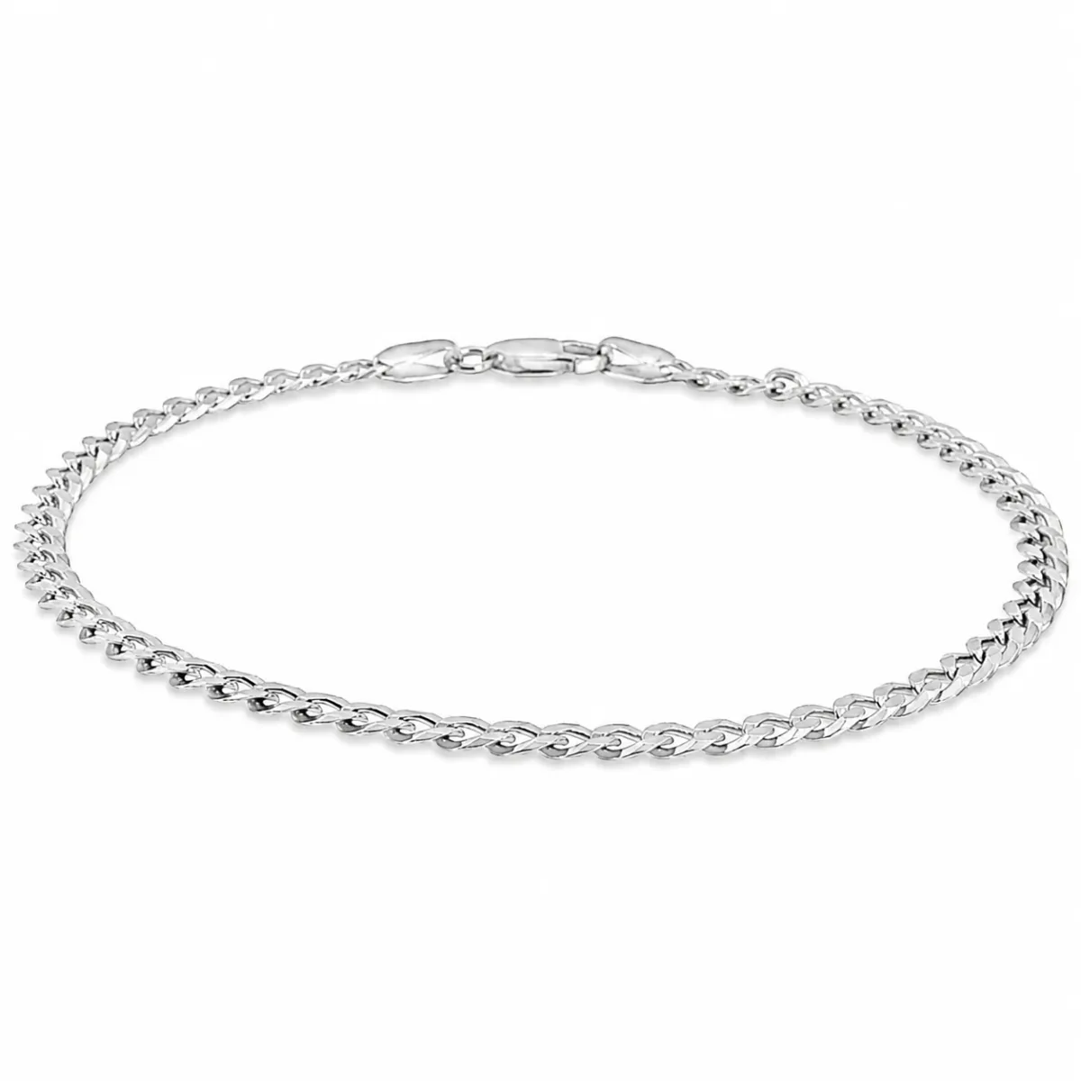 JALGAS - GOLDEN MOON .925 Silver Solid Curb Bracelet 3.5mm 71461 in 7 Inches – Bracelet