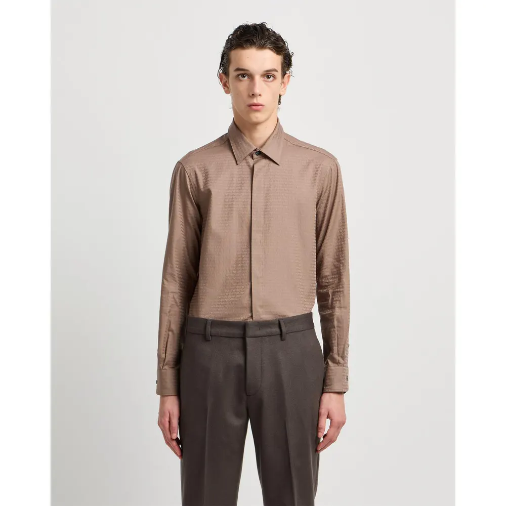 Emporio Armani Men's Long Sleeve Patterned Shirt