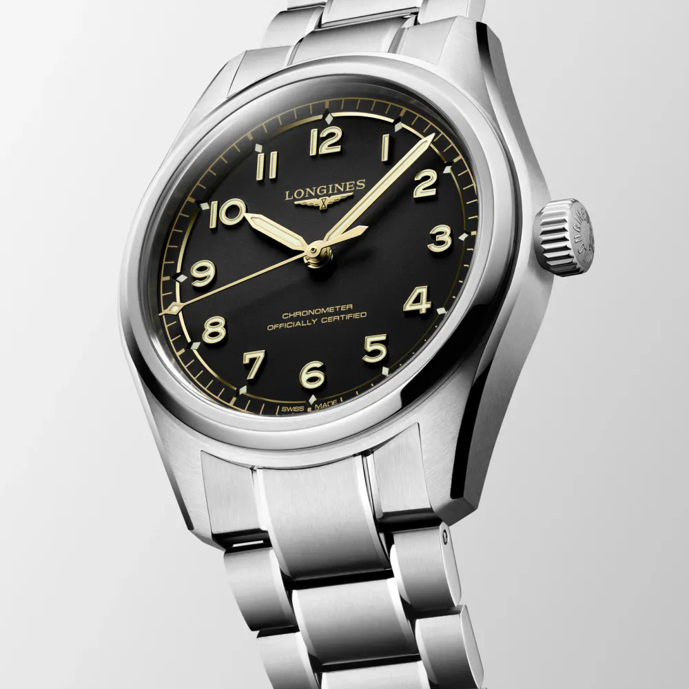 Longines Spirit Pilot 3 Hands 39mm Mens Watch Black detail 2