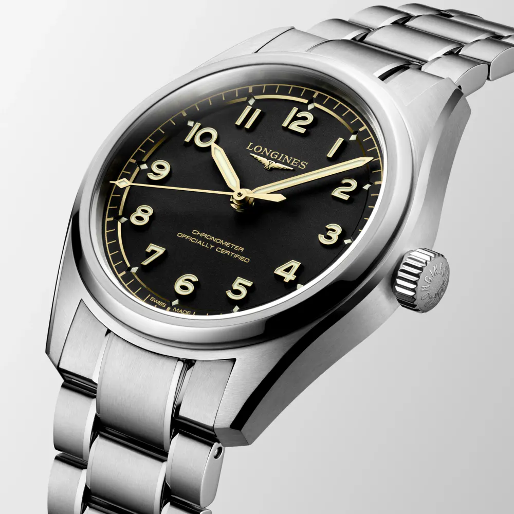 Longines Spirit Pilot 3 Hands 39mm Mens Watch Black detail 3