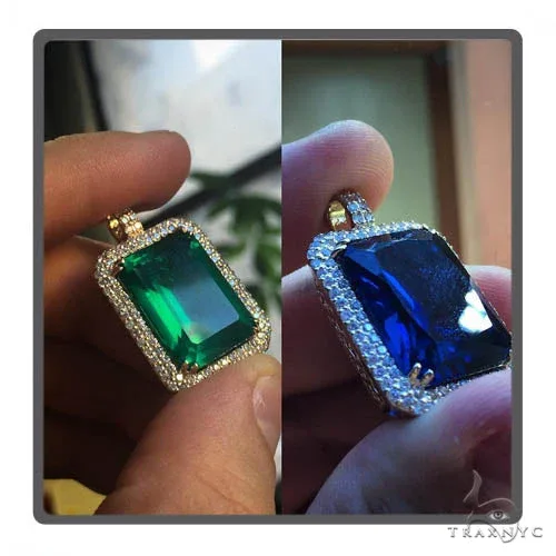 RINA - For Him FACTORY Prong Diamond Green Fancy Pendant 49018 in Rose Gold – Pendant