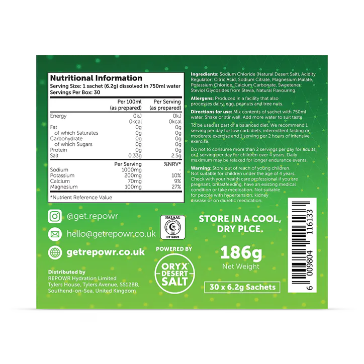 REPOWR Daily Electrolytes Apple 30 Sachets, additional product view 2