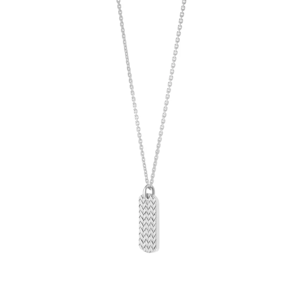 For Him Sterling Silver Dog Tag Necklace detail 3