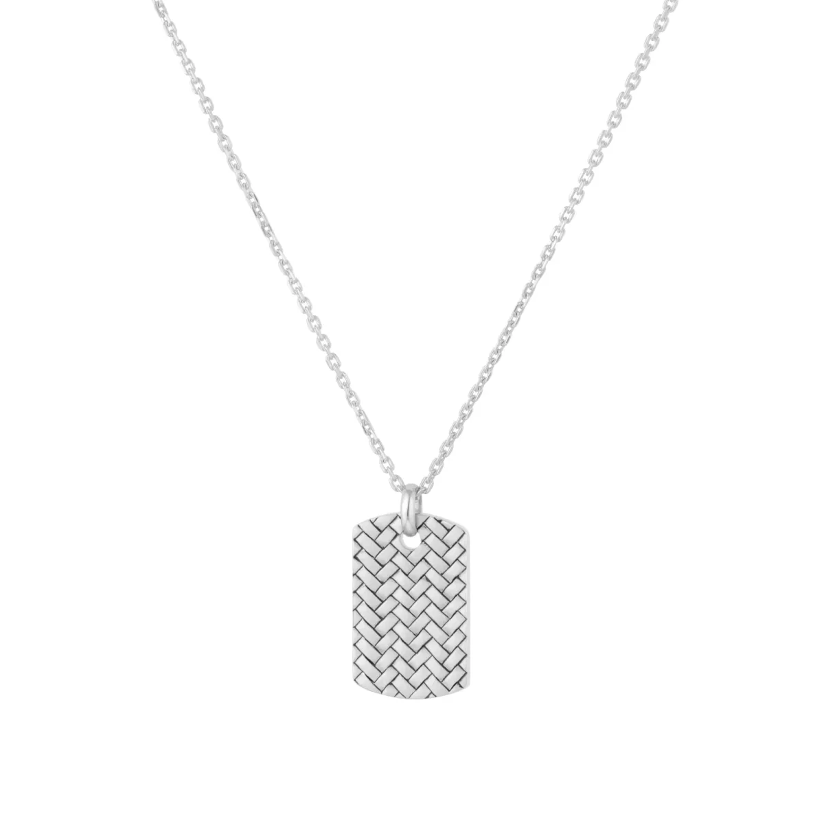 For Him Sterling Silver Dog Tag Necklace