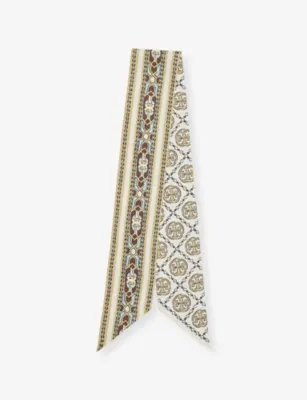 TORY BURCH Monogram Deco Ribbon Silk Tie