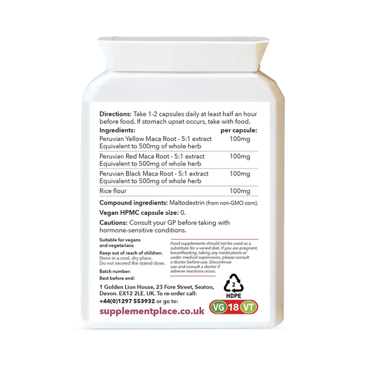 Supplement Place Maca Root Extract | Equiv. to 1,500mg | 60 Capsules detail 2