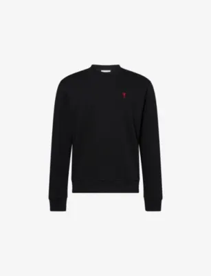AMI PARIS ADC Logo-Embroidered Cotton-Jersey Sweatshirt