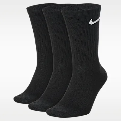 Nike Everyday Lightweight Training Crew Socks (3 Pairs) - Black/White in Black/White – Nike men's and unisex