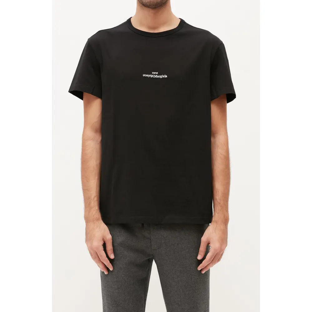 Maison Margiela Distorted Logo T-Shirt in Black/White – Clothing