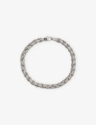 GLD Reptile 14ct White-Gold Plated And Pavé Cubic-Zirconia Link Chain - 8in
