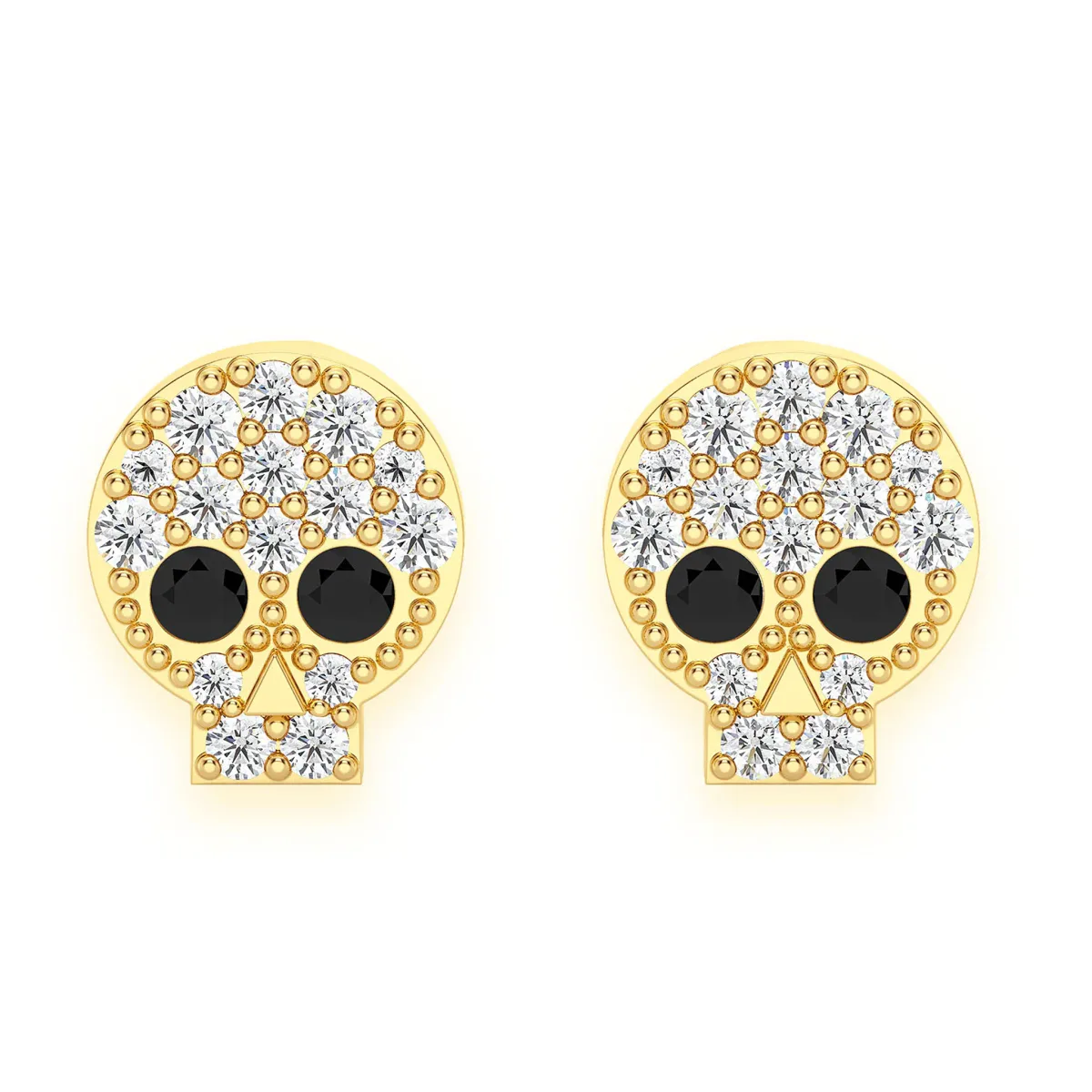 For Him Skull Diamond Stud Earrings in Rose Gold / Lab Grown Diamond – Earring