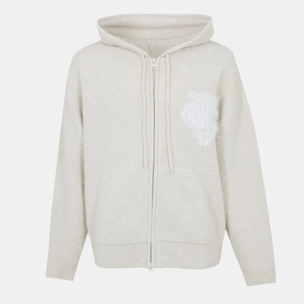 The Couture Club Mens Fluffy Knit Zip Hoodie