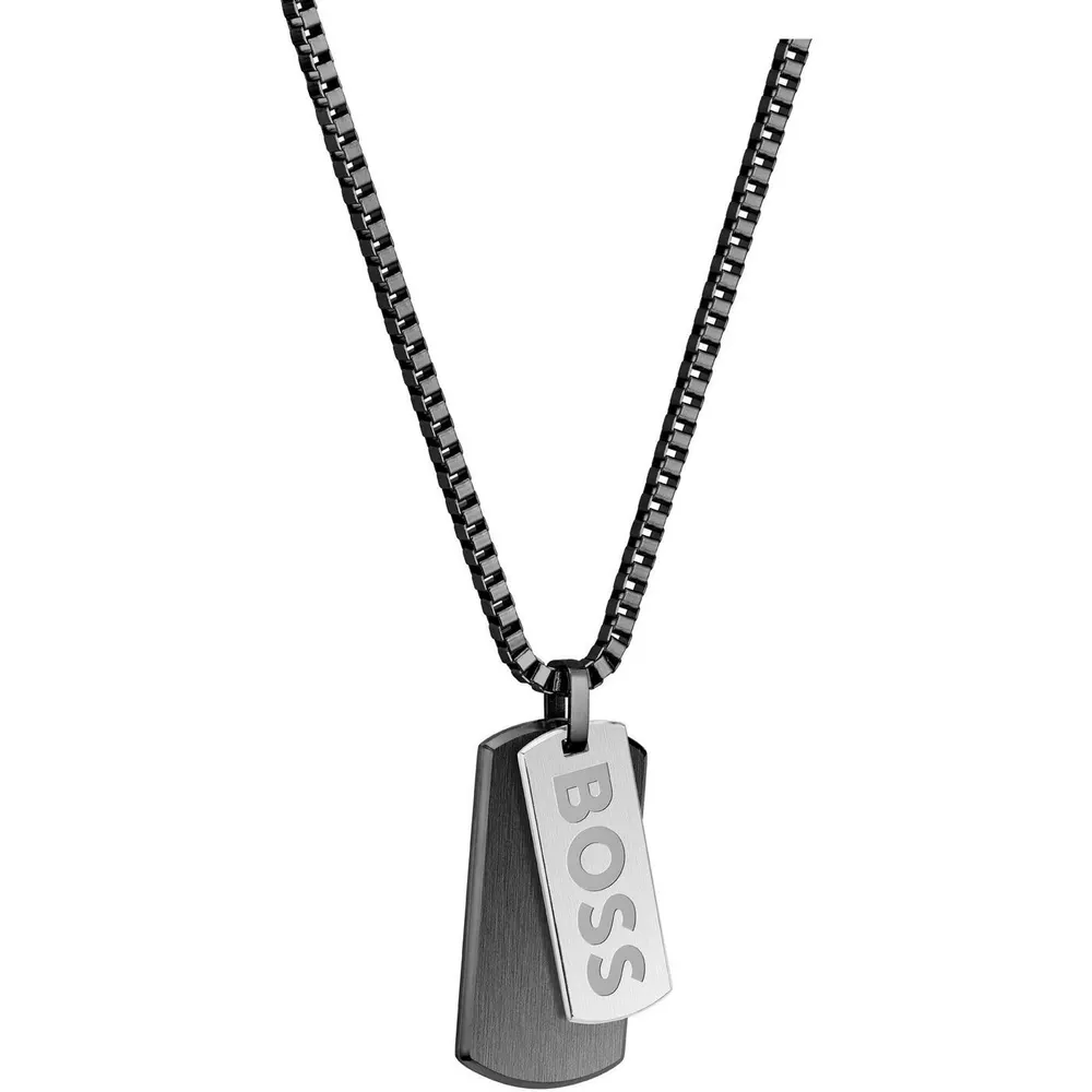 Boss Men's Devon Stainless Steel Pendant Necklace detail 2