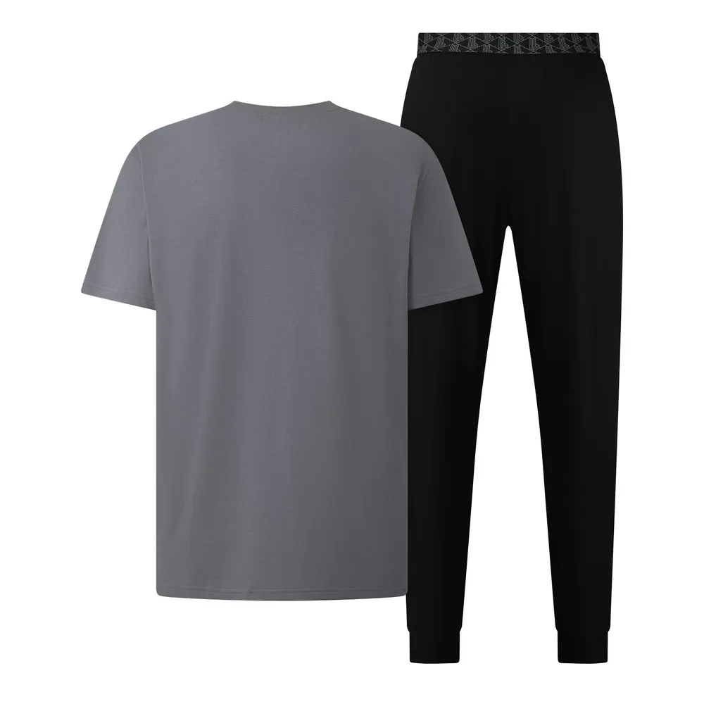 Lacoste Men's Cotton Short-Sleeve Top and Trousers Pyjama Set detail 2