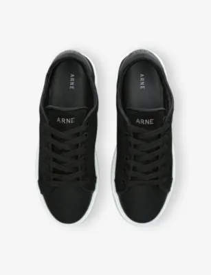 ARNE Mid Court Suede Trainers - EUR 42 / 8 UK MEN in BLK/WHITE, additional product view 2