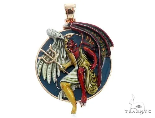 RINA - For Him CUSTOM Custom 14K Yellow Gold Angel and Demon Charm Pendant 65013 in Rose Gold – Pendant