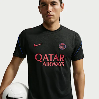 Nike Paris Saint-Germain Strike Men's Nike Football Dri-FIT Short-Sleeve Top - Black/Hyper Royal/Global Red/Global Red