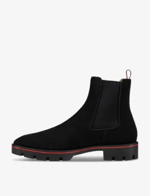 CHRISTIAN LOUBOUTIN Alpinosol contrast-trim suede ankle boots - 5.5 in BLACK, additional product view 3