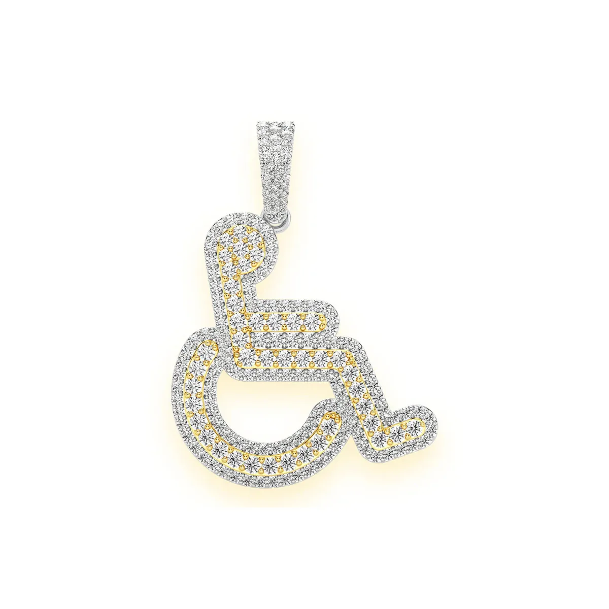 For Him Wheelchair Diamond Pendant in 2.60ctw / Yellow Gold / Natural Diamond – Pendant