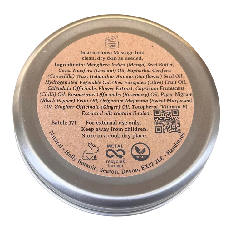 Holly Botanic Natural Warming Body Balm | With Capsaicin | 95g detail 3