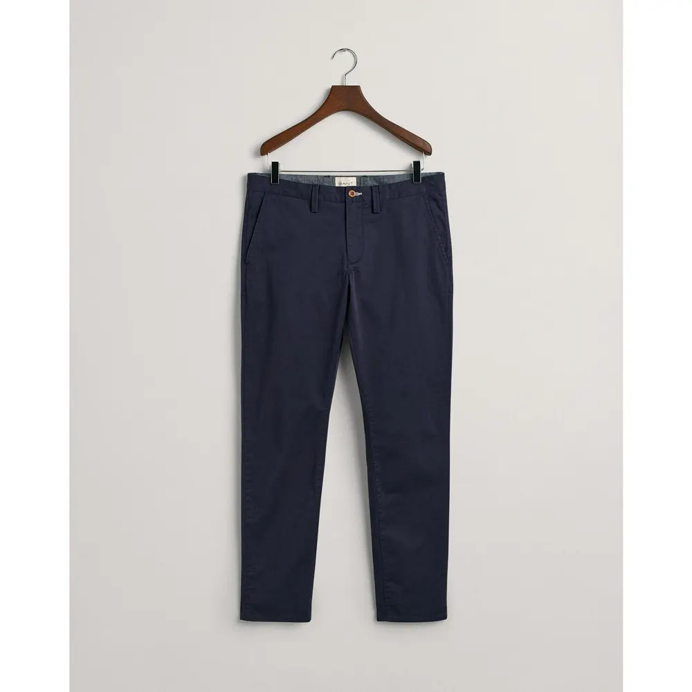 Gant Slim Fit Twill Chinos in Navy 410 – Clothing