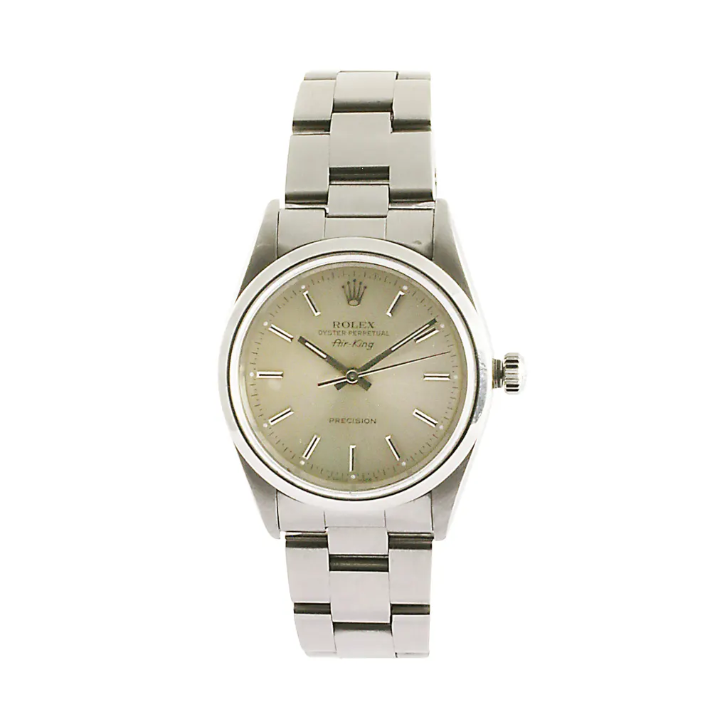 Rolex Air-King 14000 — 1990 — Vintage in Silver Baton – Pre-owned watches