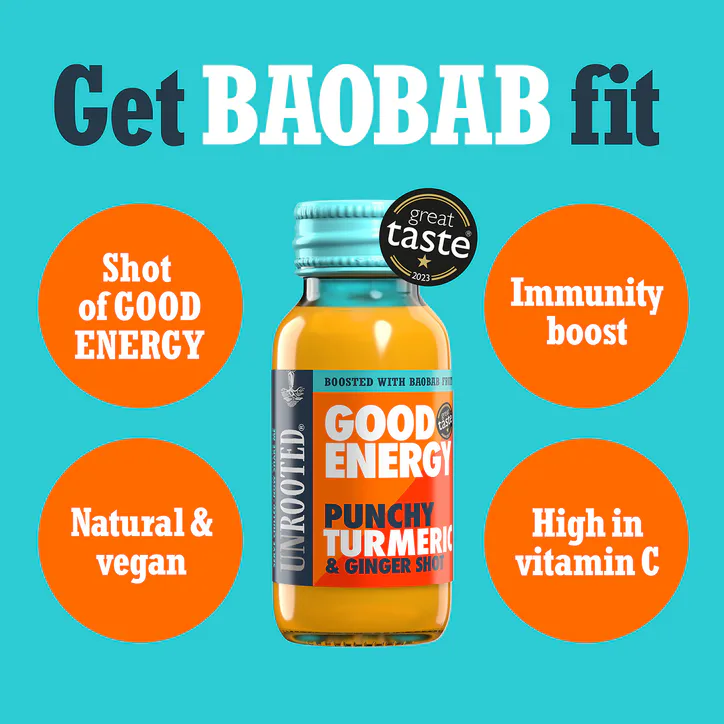 Unrooted Good Energy Punchy Turmeric & Ginger Health Shot 60ml detail 3
