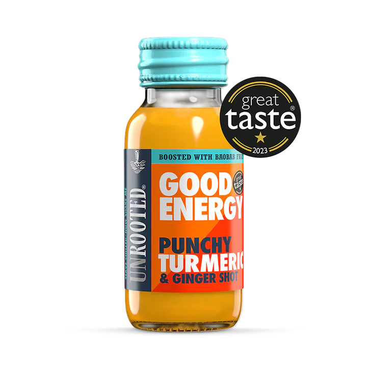 Unrooted Good Energy Punchy Turmeric & Ginger Health Shot 60ml