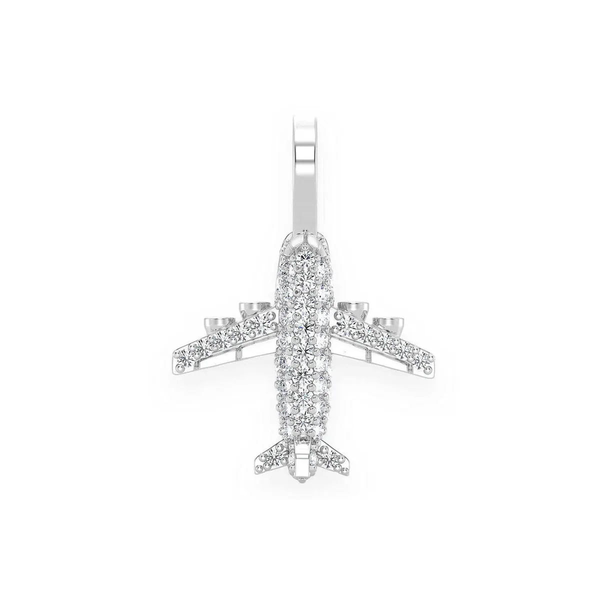 For Him Airplane Diamond Pendant in White Gold / Natural Diamond – Pendant