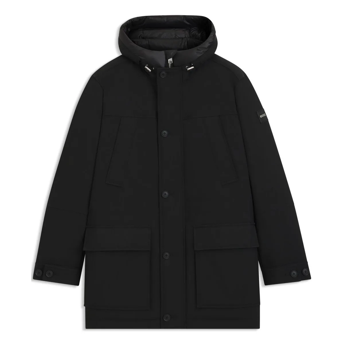 Boss Men's H-Detoni Hooded Long Sleeve Button Parka