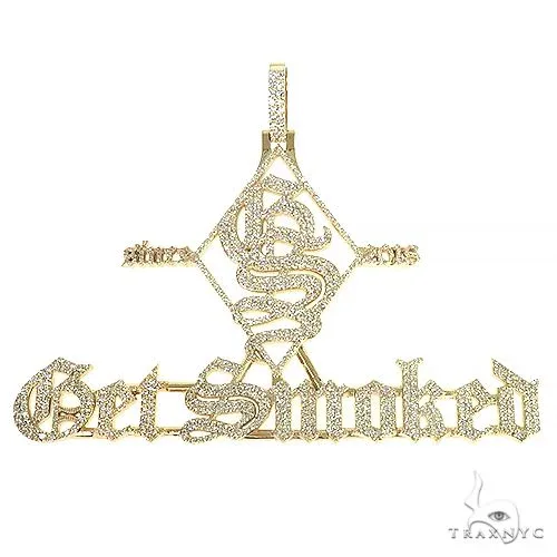 RINA - For Him CUSTOM 14K Gold Custom Made 'Get Smoked' Diamond Pendant 66477 in Rose Gold – Pendant