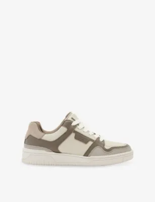 ALLSAINTS Regan Plus Leather Trainers - EUR 45 / 11 UK MEN in GREY/OFF WHITE – Mens | Trainers | Lace up trainers