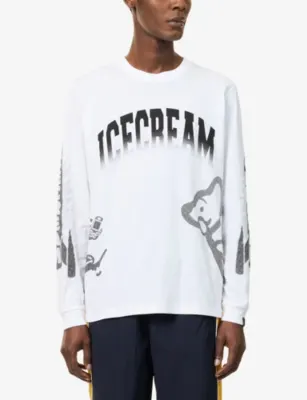 ICECREAM Halftone Multi-Logo Cotton T-Shirt detail 3