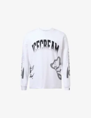 ICECREAM Halftone Multi-Logo Cotton T-Shirt