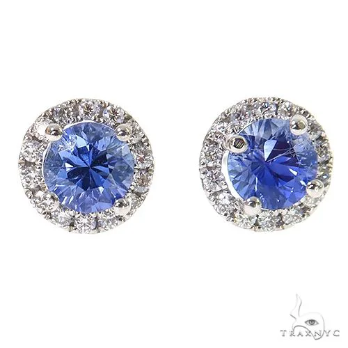 PIA - For Him GEMSTONES 18K Gold Diamond Sapphire Stud Earrings 67354 in White – Earrings
