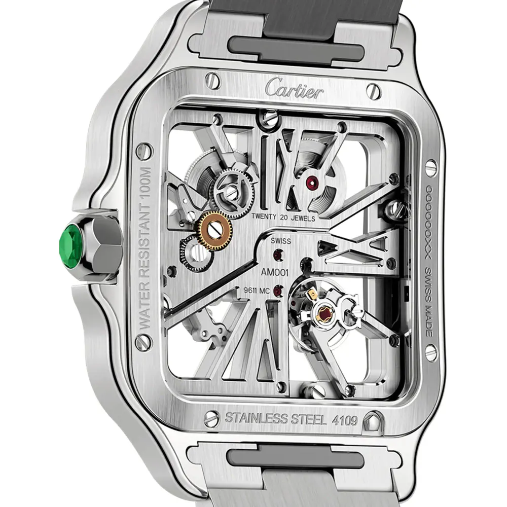 Cartier Santos De Cartier Watch, Skeleton, Large Model, Manufacture Mechanical Movement With Manual Winding detail 3