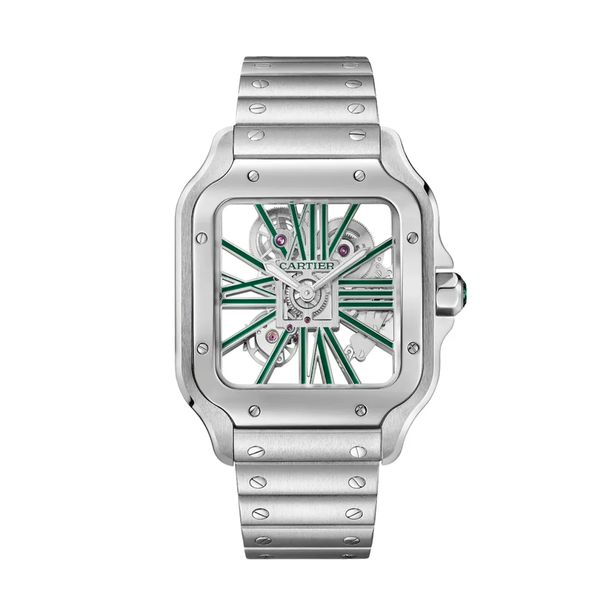 Cartier Santos De Cartier Watch, Skeleton, Large Model, Manufacture Mechanical Movement With Manual Winding