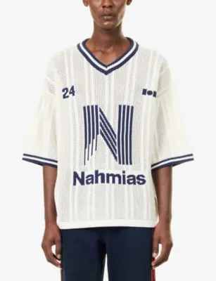 NAHMIAS Brand-Motif Cotton Football Top detail 3