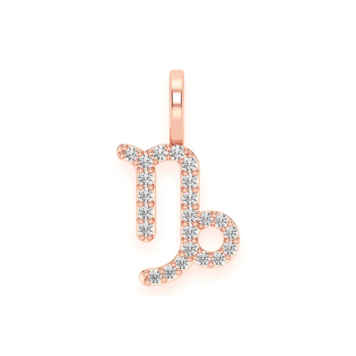 For Him Astrology Zodiac Diamond Pendant in Capricorn / Rose Gold / Natural Diamond – Pendant