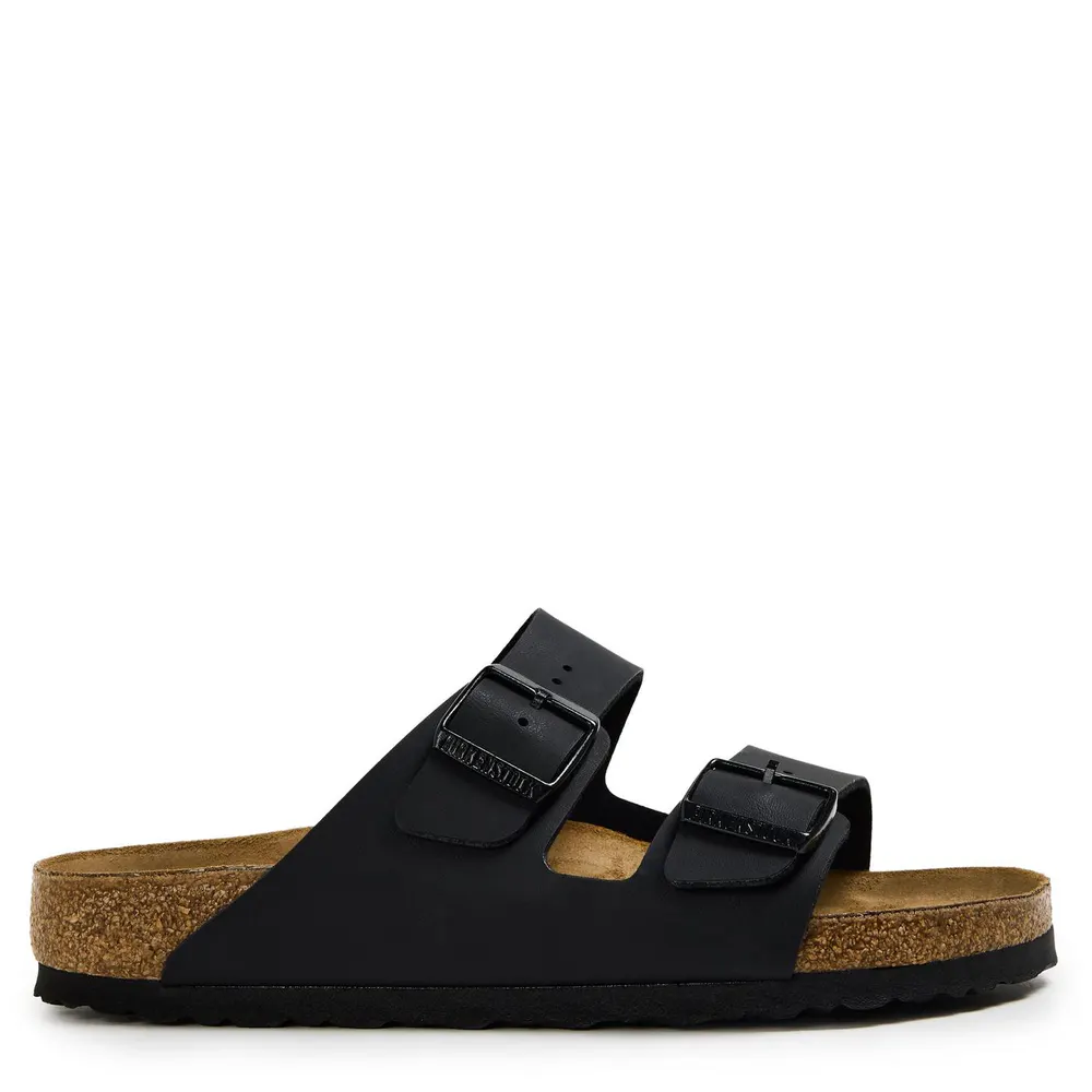 Birkenstock Men's Contoured Footbed Adjustable Flat Sandals in Black – Footwear