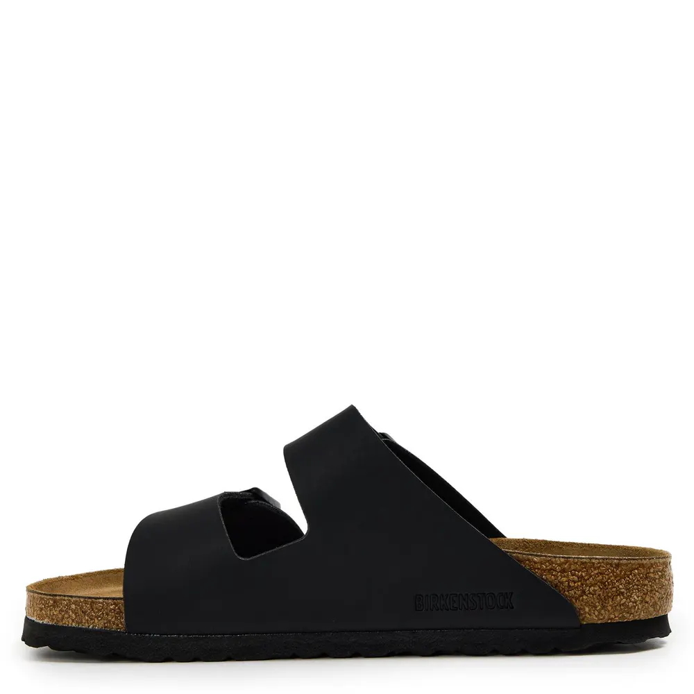 Birkenstock Men's Contoured Footbed Adjustable Flat Sandals in Black, additional product view 2