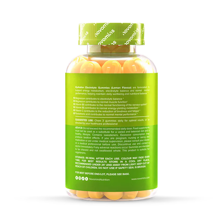 Novomins Hydration Electrolyte Gummies - 30 servings Lemon 90 Gummies, additional product view 3