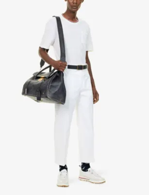 THOM BROWNE Textured Cotton-Blend T-Shirt detail 2