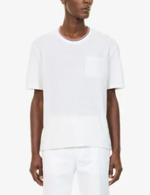 THOM BROWNE Textured Cotton-Blend T-Shirt detail 3